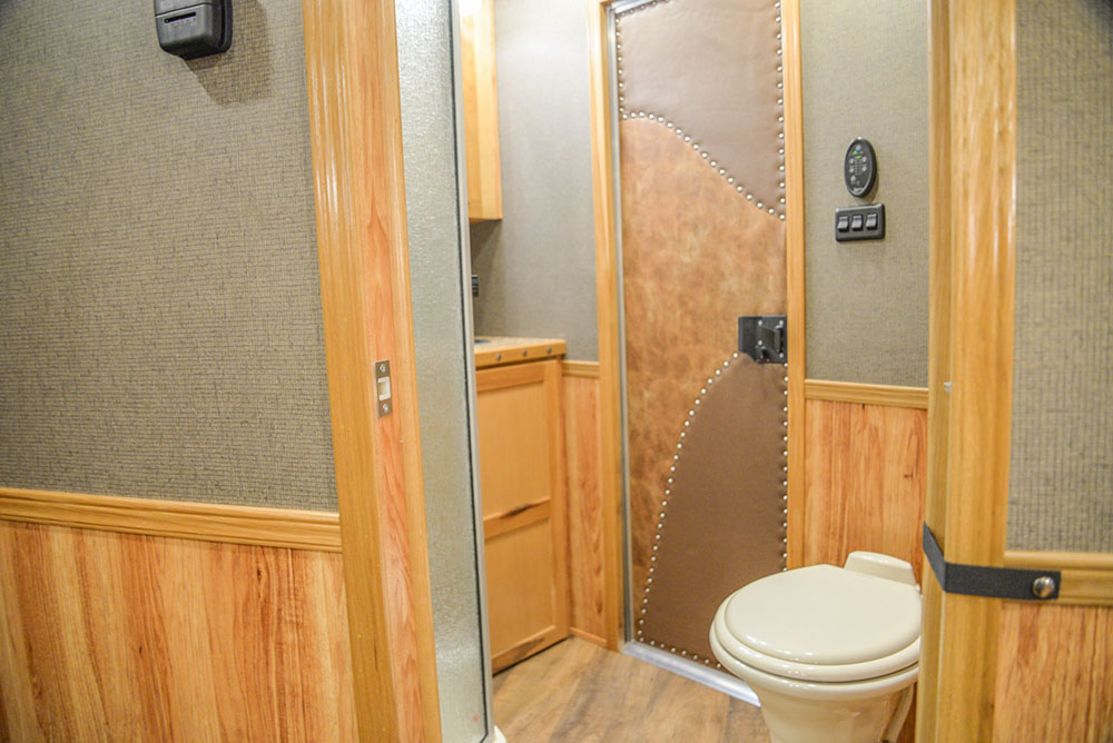 Bathroom Details in a SL8X8FK Laramie Edition Horse Trailer | SMC Trailers